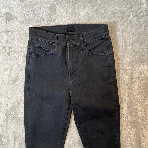 Mother The Stunner‎ Double Zip Ankle Step Fray In Not Guilty Black Size 25 - Picture 2 of 10